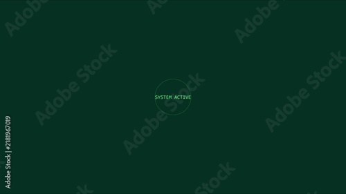 System active digital interface hud animation with pulsing circular 4k heads up display