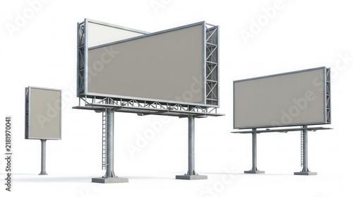 Blank Billboards Ready For Advertising Designs And Creative Content