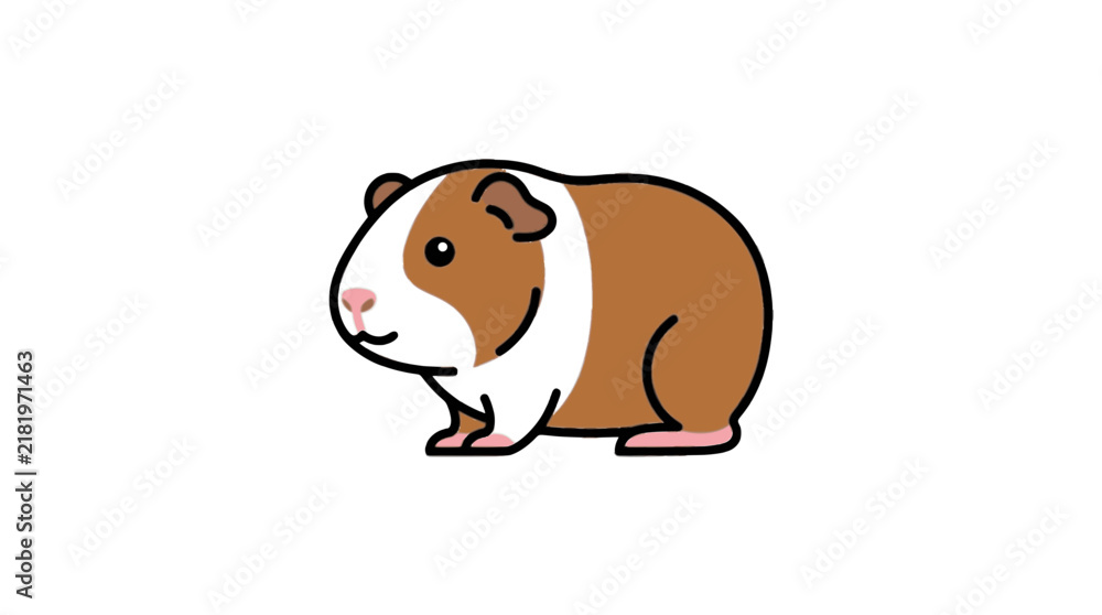 Fototapeta premium Guinea pig flat vector icon