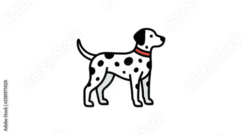 Dalmatian dog flat vector icon