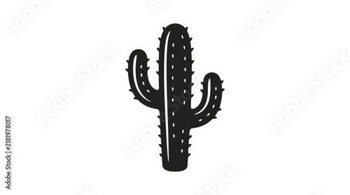 Stylized Silhouette of a Saguaro Cactus.