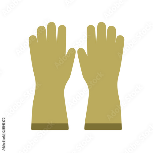 insulation gloves simple flat icon illustration