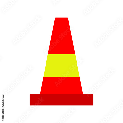 safety cones simple flat icon illustration