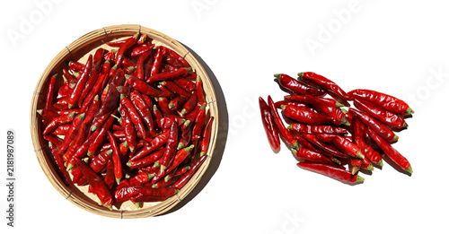 Принти на полотні Dried red chili peppers used in Chinese cooking.