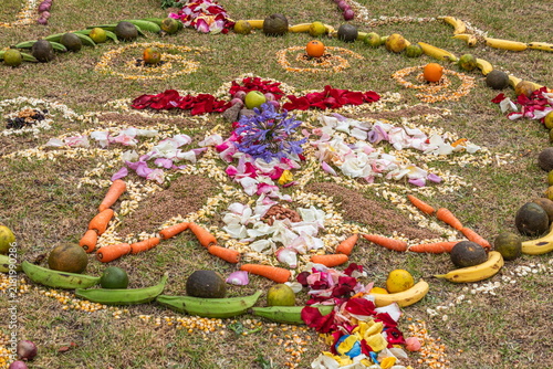 Konstfotografi Sacred Chakana (Andean Cross), an ancient ancestral ceremony of the indigenous p