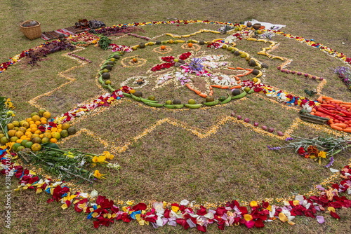Canvastavla Sacred Chakana (Andean Cross), an ancient ancestral ceremony of the indigenous p