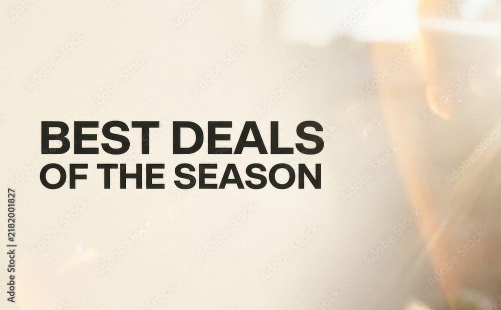 Fototapeta premium Best Deals of the Season text graphic design banner for promotional sales events and marketing campaigns with modern typography