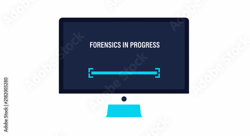 Digital Forensics Investigation Concept on Computer Screen with Progress Bar