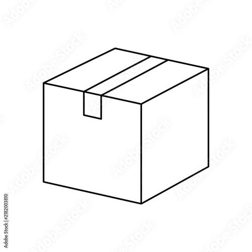 Cardboard Shipping Box Minimalist Flat Vector Illustration.eps
