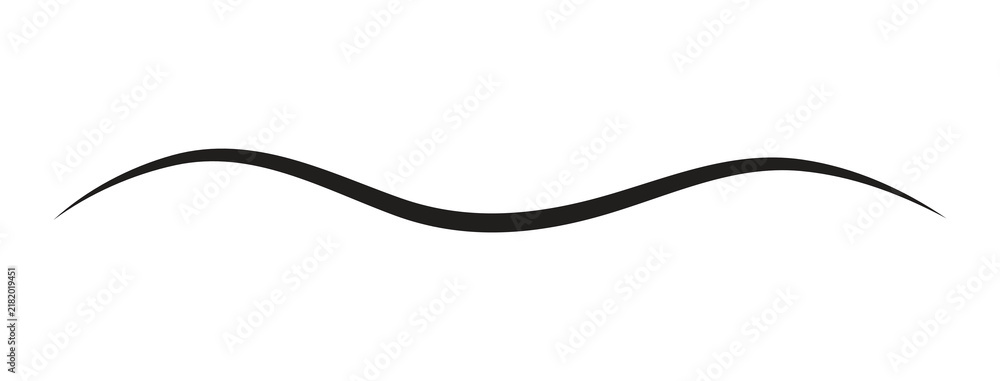 Obraz premium Simple Black Wavy Line Divider on White Background.eps