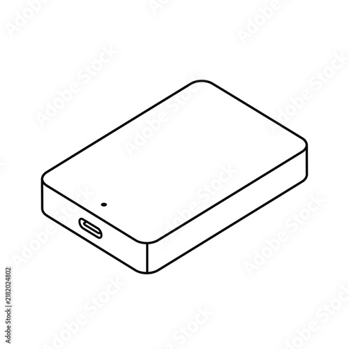 Portable SSD Drive Minimalist Flat Vector Illustration.eps