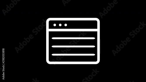 Simple Website Browser Window Interface For Online Navigation Systems On Black Background