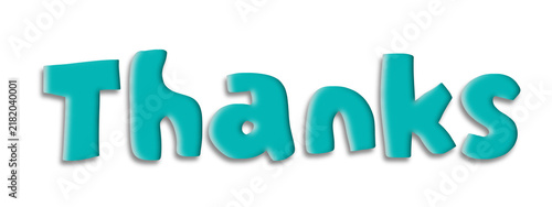 3D text Thanks on transparent background