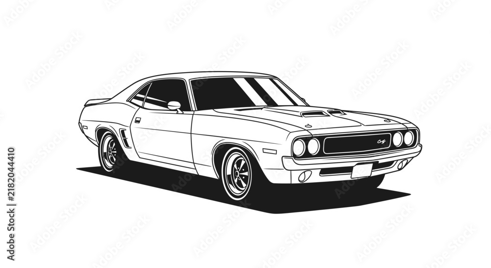 Fototapeta premium Classic muscle car automotive design vintage style transportation