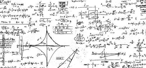 Фотография Handwritten mathematical equations and diagrams on white background mathematics