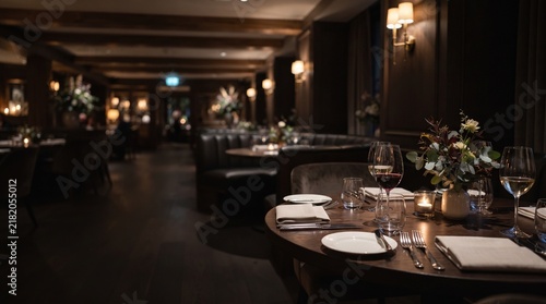 Fototapeta Elegant Fine Dining Restaurant Interior