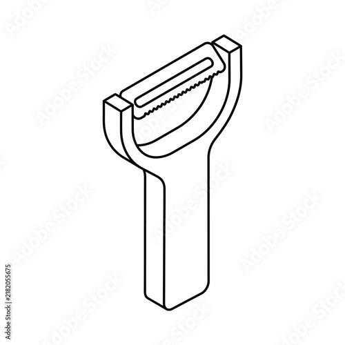 Minimalist Vegetable Peeler Flat Vector Illustration.eps