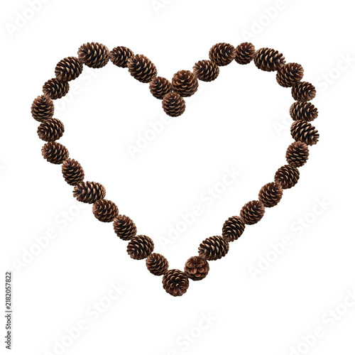 Pine Cones Forming a Heart Shape, PNG Transparent Background