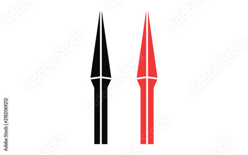 Bild auf Leinwand Black and red spearhead minimalist sharp silhouettes point