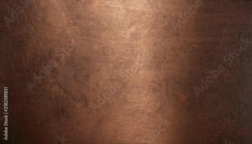 Cuadro en lienzo Bronze copper plate and steel metal sheet texture on a dark black brown surface,
