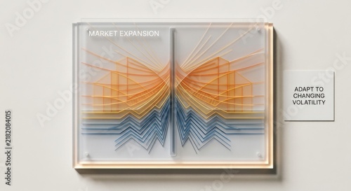 Market Expansion Business Growth Concept with Layered Translucent Charts and Lines