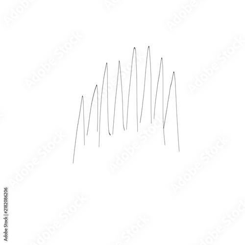 Konstfotografi A simple hand-drawn illustration with a spiky wavy pattern that resembles minimalist grass