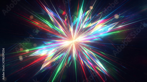 Colorful fireworks explosion in dark sky