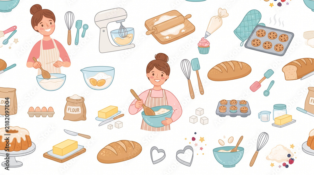 seamless pattern with baking