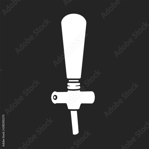 White silhouette of a beer tap handle on a black background