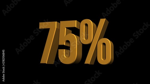 75% discount symbol in gold