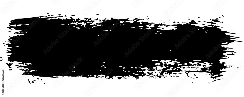 Fototapeta premium Black brush stroke label banner