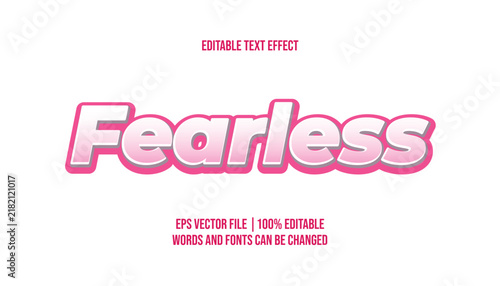 Empowered Women Pink Fearless Editable Text Effect