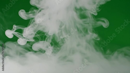 Mysterious White Smoke Billowing and Swirling | Green Screen