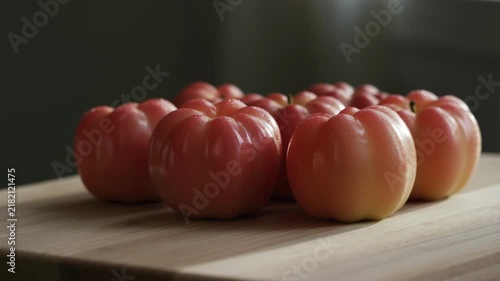 Fresh Rose Apple Fruits on Wooden Table