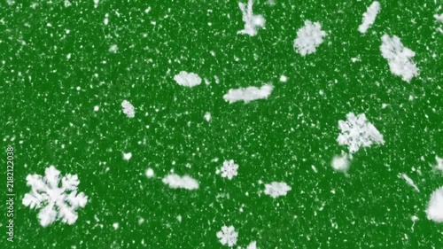 Falling Snowflakes Drifting Against Green Screen | Cinematic Winter Overlay
