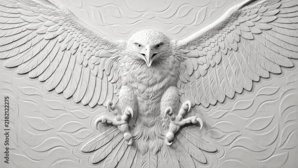 Obraz premium Embossed Eagle Relief Wallpaper