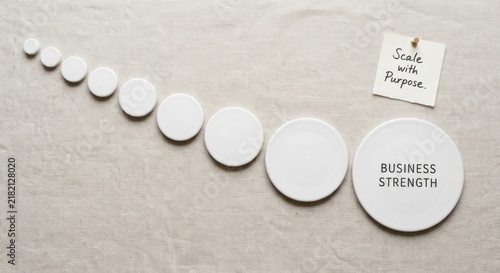 White Circles of Increasing Size Arranged in a Gradient Sequence