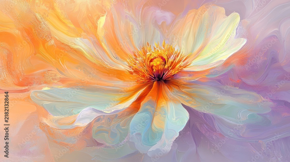 Obraz premium Digital painting depicting the beauty of a flower bloom.