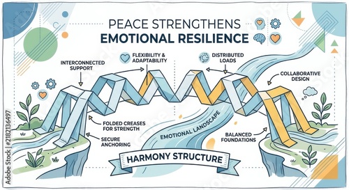 Diagram illustrating how peace strengthens emotional resilience and harmony