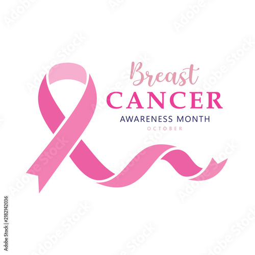 Breast cancer awareness month october vector logo design