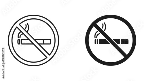 No smoking sign vector icon prohibition and health warning