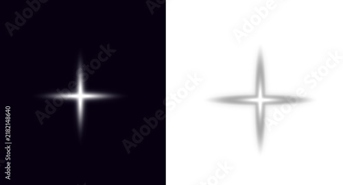 Glow isolated white transparent light effect, sun light with lens flare effect.  push pin on white background
