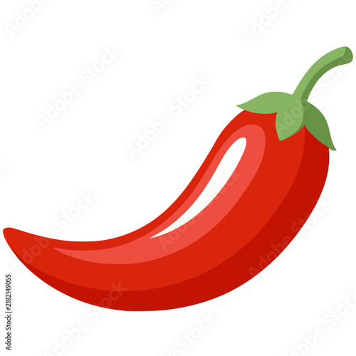 Fresh spicy red chili pepper vector icon isolated for hot food and recipe design