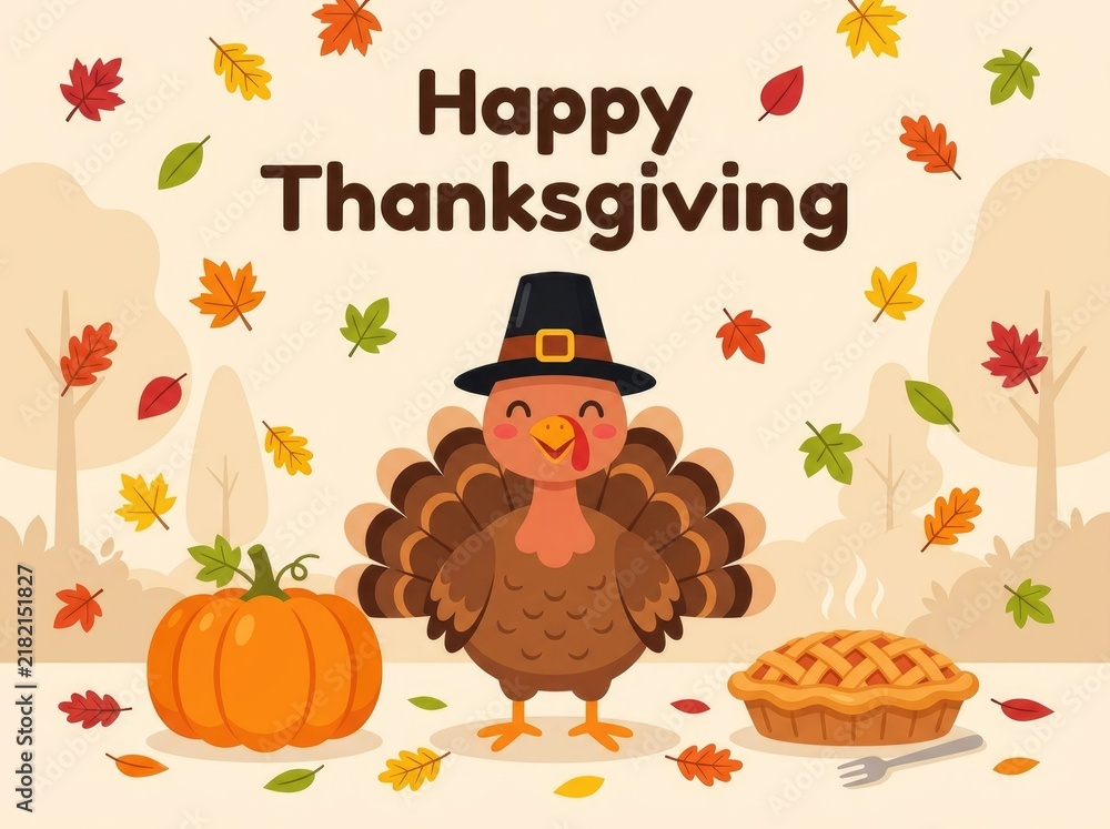Fototapeta premium Celebrating thanksgiving a time for gratitude family friends and delicious food with joyful hearts and warm memories