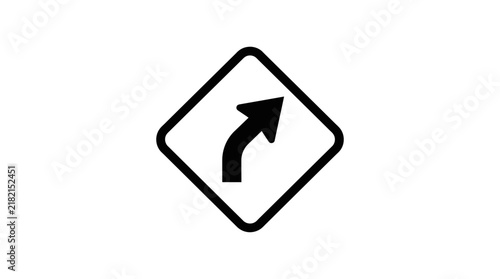 Right Curve Road Sign Icon