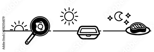 Meals of the day icon set