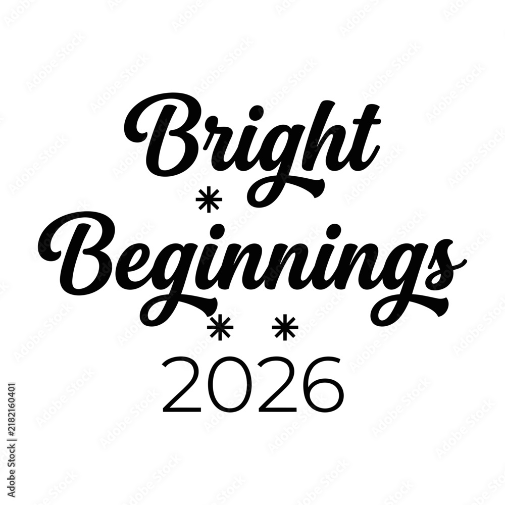 Fototapeta premium Bright Beginnings 2026 Text Design For New Year Greeting Card