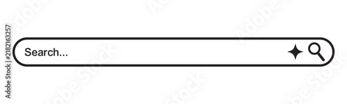 Search bar with a magnifying glass icon and a clicking cursor represents online information retrieval and digital exploration actions.