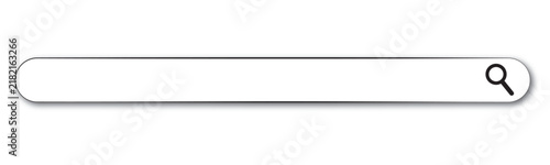 Search bar with a magnifying glass icon and a clicking cursor represents online information retrieval and digital exploration actions.