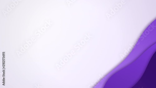 Abstract paper cut style background with smooth layered waves in a single monotone purple palette ranging from light lavender to deep violet, tilted at forty five degrees and placed low in the lower r